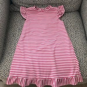 Claire and Charlie Striped Pink Ruffled Dress.